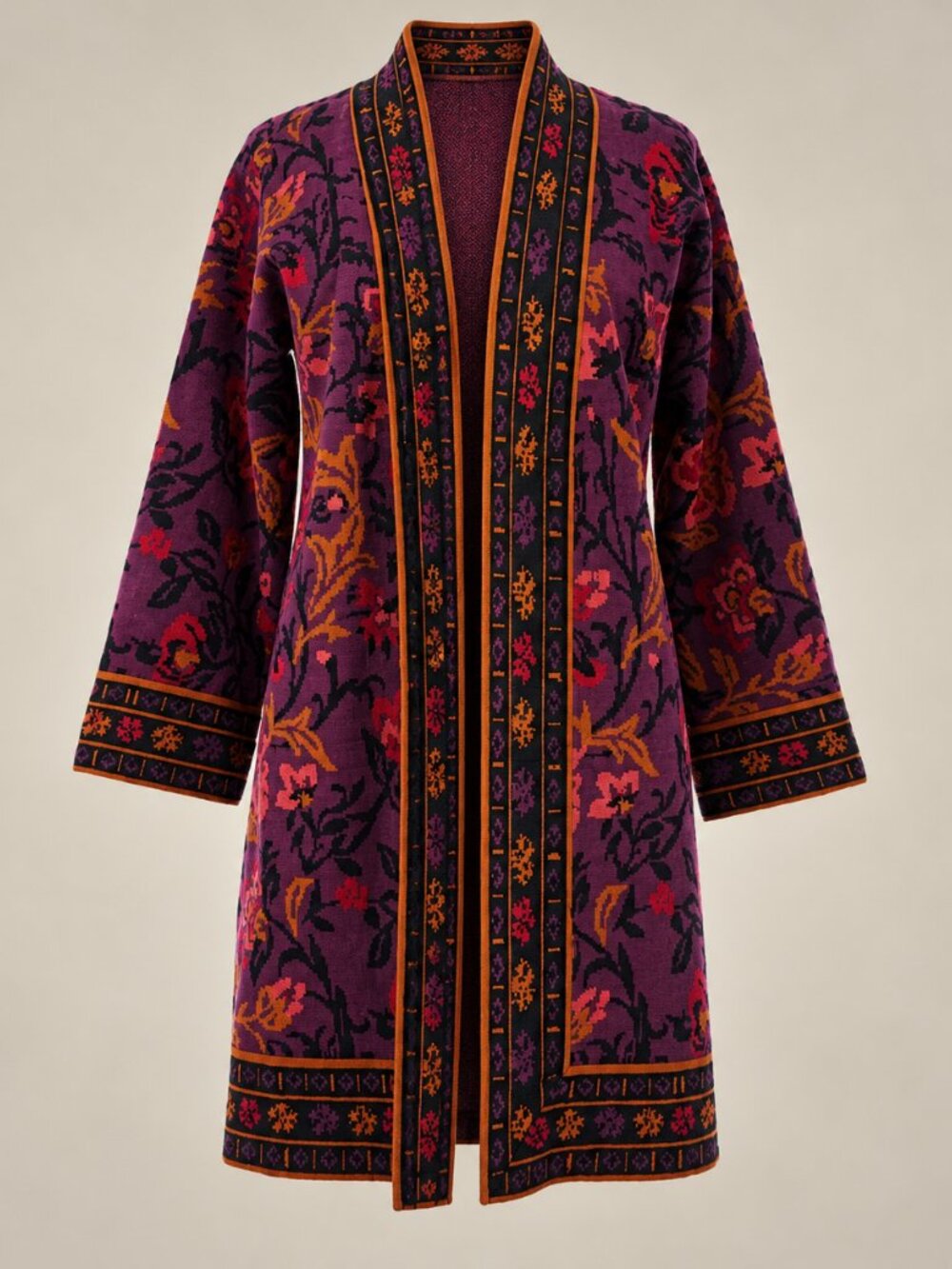 Tapestry Floral Long Cardigan